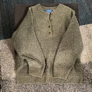 Natural Reflections Olive Crewneck Sweater